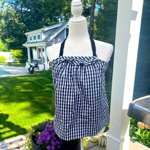 Tuckernuck navy/white gingham halter. NWT. Size small. 18 inches top to bottom.